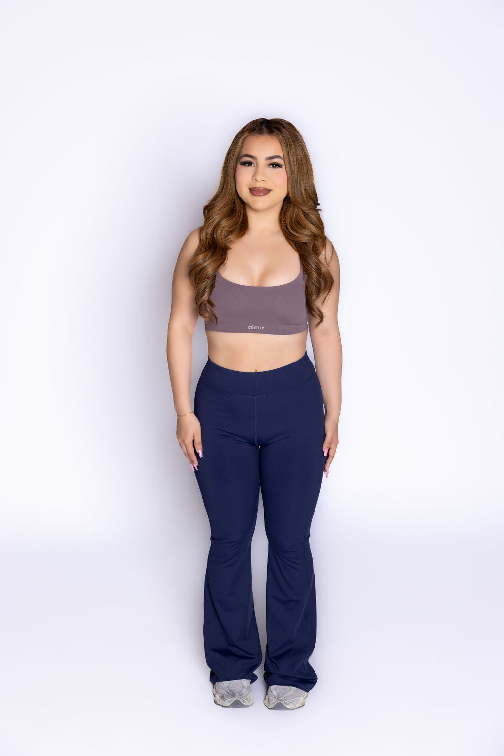 Scrunch back blue leggings