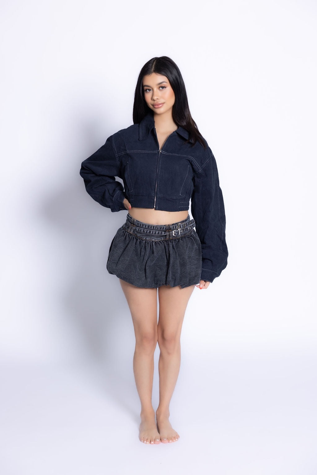 Y2K denim skirt