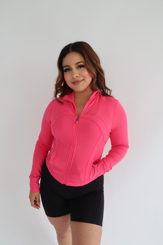 Hot pink bbl jacket cropped